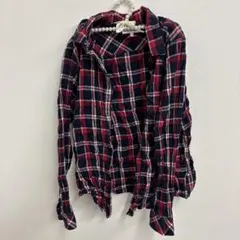 CLOSSI 長袖チェックシャツ LL ネイビー・レッド