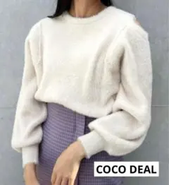 COCODEAL オフショル スリットフェザー　ニット　シャギーココディール