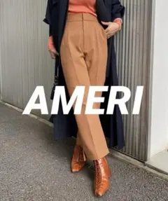 【美品】Ameri MINI CHECK PANTS オレンジ Sのサムネイル