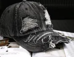 ダメージ加工デニムキャップ