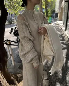 willfully ノースリーブハイネックニットワンピ
