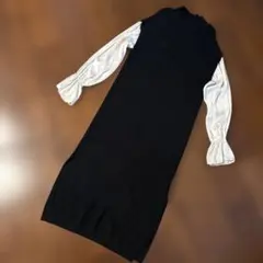 GRL 黒ニットシャツワンピース M