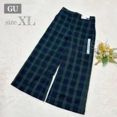 タグ付き美品✨【ジーユー】タータンチェックワイドパンツ 大きいサイズ XL