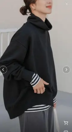 URBAN RESEARCH DOORS 裏起毛タートルネックスウェット　黒