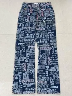 (L08136) ANGEL BLUE キッズ 総柄プリントデニムパンツ 160のサムネイル