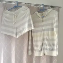 ジェラートピケ　ホワイトストライプ パジャマセット