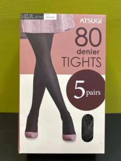 【新品未開封】ATSUGI 80デニールタイツ　ブラック　5足組