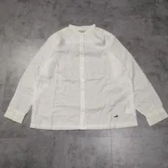 【美品】クロコダイル ワンポイント刺繍 長袖シャツ LLサイズ 白