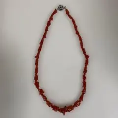 本珊瑚 珊瑚玉 赤珊瑚 サンゴ 3連 SVネックレス - メルカリ