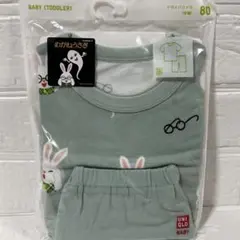 UNIQLO 『めがねうさぎ』ドライパジャマ 80サイズ グリーン