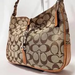 COACH コーチ シグネチャー ショルダー キャンバス ブラウン 11066 