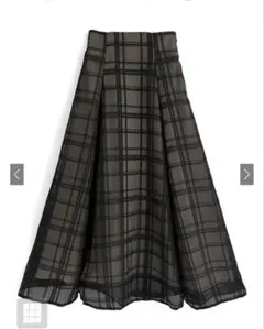 GRL チェック柄シアーフレアスカート