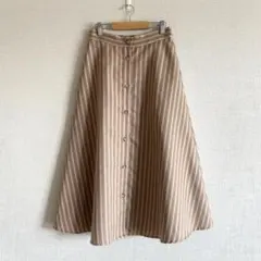Te chichi テチチ ＊ 麻調ストライプスカート　前ボタンのサムネイル