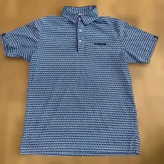 adidas golf アディダスゴルフ 総柄 半袖 ポロシャツ ブルー系