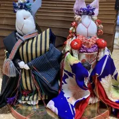 ハンドメイド お雛様 和風ウサギ人形 2体セット