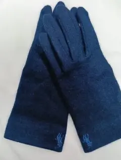 ラルフローレンネイビー ウール手袋 タッチパネル対応