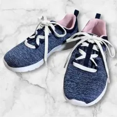 スケッチャーズ　スニーカー　ネイビー　ピンク　ワイドフィット　メモリーフォーム