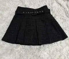 プリーツスカート ベルト付き ラメスカート