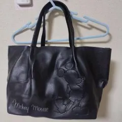 ミッキーマウス ブラックレザートートバッグ ROOTOTE