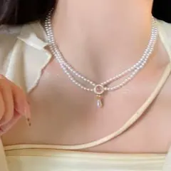 天然石 ピンクコーラル ネックレス パールチャーム付き - メルカリ