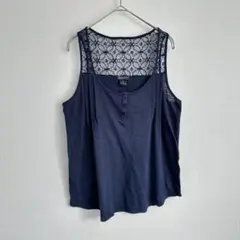 Lucky Brand 【S】ラッキーブランド ネイビー ノースリーブ Tシャツ