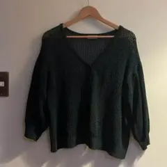 サマンサモスモス　ニットカーディガン　グリーン