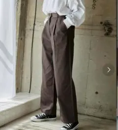 flaner フラネ　ルーズタックパンツ　Loose tuck pants