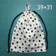 体操着袋 39×31 星柄 生成り