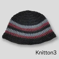 211　バケットハット　手編み　古着　レア　クロシェハット　クラッシャーハット