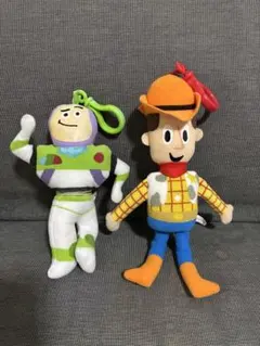 トイストーリー　アクションマスコット　キーホルダー ウッディ バズライトイヤー