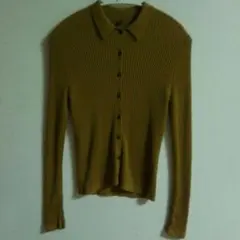 UNIQLO ユニクロ メリノリブポロカーディガン マスタード色 M