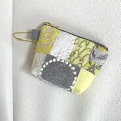 ミニポーチミナペルホネンハンドメイド 両面パッチワークa