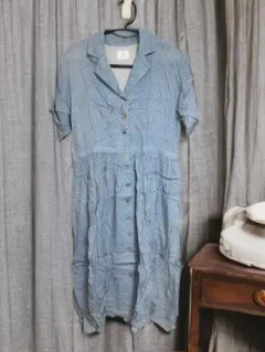 merry jenny 花柄 半袖ワンピース ひざ丈 水色