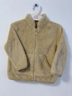 ユニクロ　ファーリーフリースジャケット ベージュ　　90cm ふわふわ