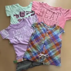 デニムダンガリー他【100サイズ 女の子 夏服 4点まとめ売り】のサムネイル
