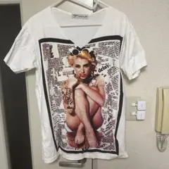 agr フォトプリント Vネック Tシャツ GACKT着用