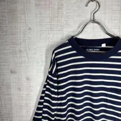 グローバルワーク　L レディーストップス　ロンT ボーダー　ストライプ