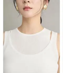 値下3,700円→3,490円　Mila Owen レイヤードシアーニットタンクのサムネイル