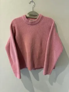 UNIQLO ピンク リブ編みニット