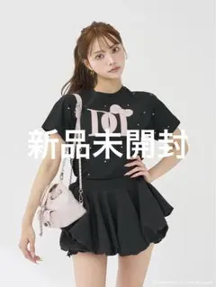 Hello DarichキルティングアップリケビジューTシャツ 黒 新品未開封