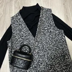 ボア　ニットワンピース　F ミックス