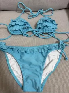 フリル付き セパレート水着 ビキニ ライトブルー