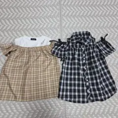 RICH MIX チェック柄オフショルダー 130