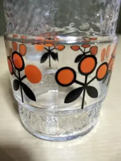 HOYAクリスタルグラス　2個セット　オレンジナッツ　レトロ