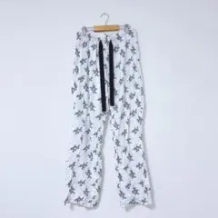オールドネイビー 花柄 ストレートパンツ L LL 白 紺 綿 リラックスウェアのサムネイル