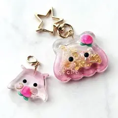 ピーチエイドのめんだこ　親子SET シェイカーキーホルダー