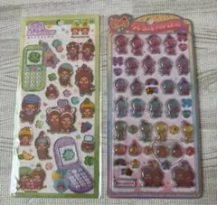 正規品　モンチッチ　平成はっぴーフォン　うるちゅるポップシール　２点セット
