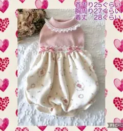 ♡犬服ハンドメイド♡バルーンワンピース　circle flower bear