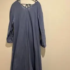 ジャーナルスタンダード　ブルーグレー 長袖 Vネック ワンピース