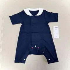 ネイビー コットンロンパース